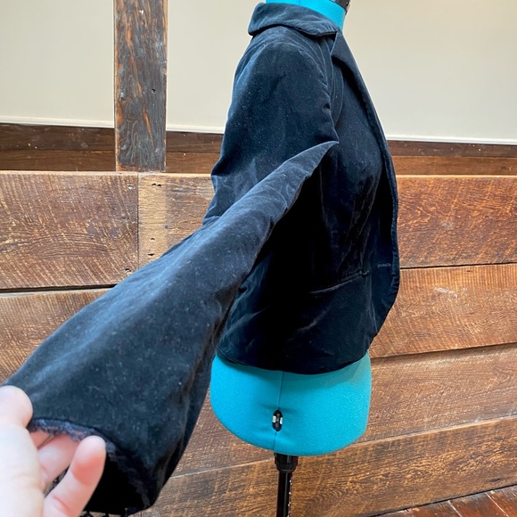 Vintage Y2K Gothic Blazer Jacket with Lace Edged Victorian Sleeves - Picture 4 of 10